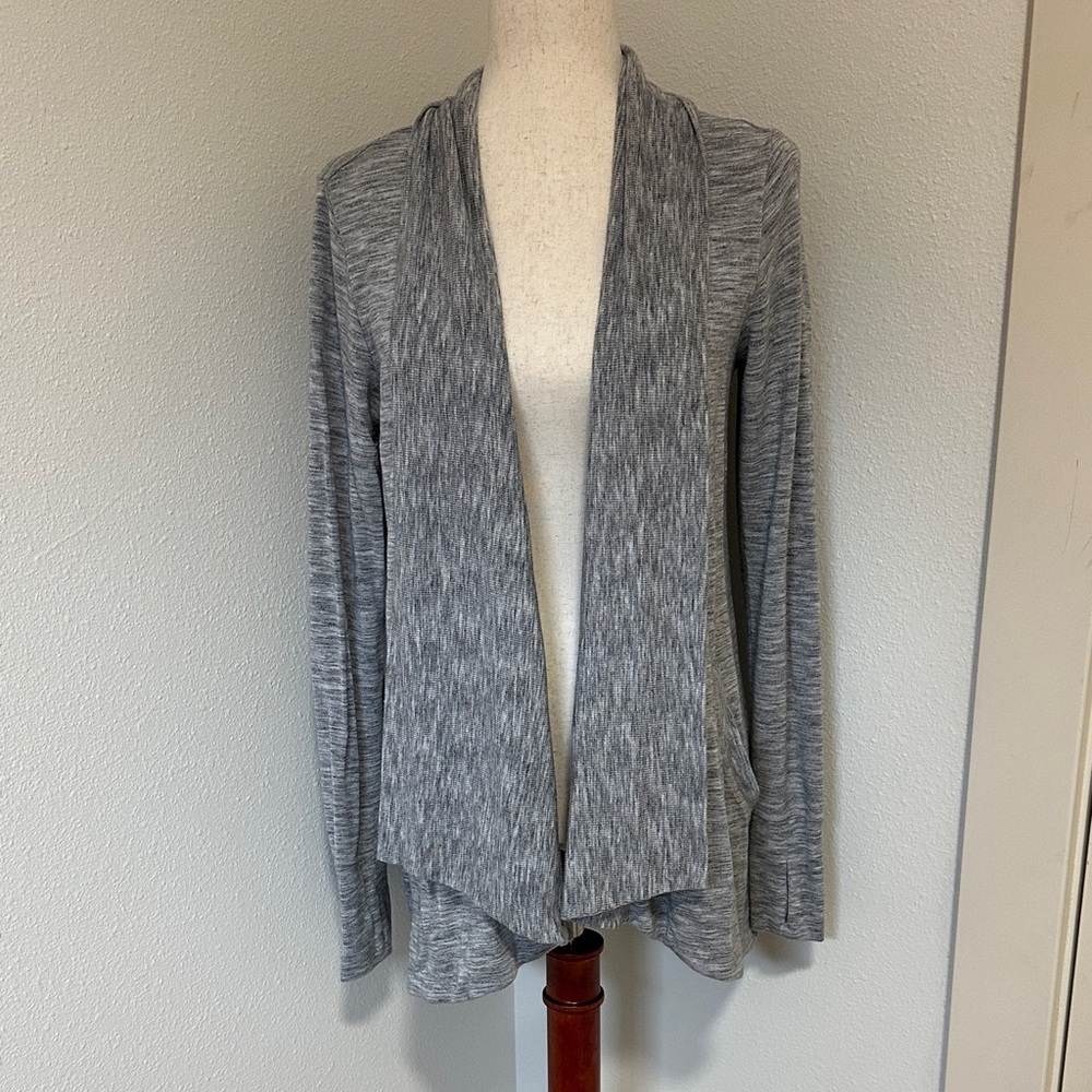 Athleta Heather Gray Open Front Wrap